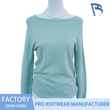 Soft Mint Boat-Neck Knit Sweater