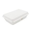 1000ml Bio Degradable 2 Compartment Food Containers 2 Compartment Lunch Box Sugarcane Container With Lid 2 Compartment Bento Box