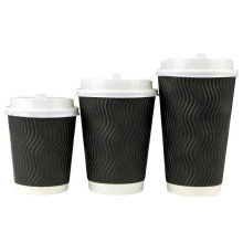Biodegradable Paper Cups with Lid - Kraft Coffee Cups