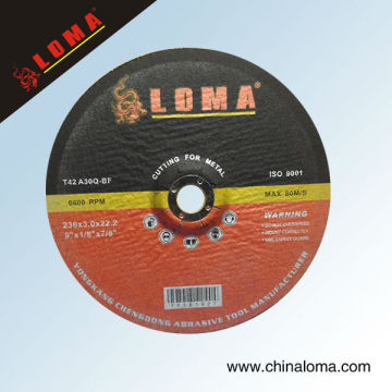 depressed center reinforcing fiberglass abrasive resin bonded cut off wheel for foundry iron