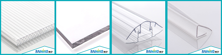 Polycarbonate Transparent Roofing Sheet, 10mm Hollow UV Blocking Polycarbonate Sheet