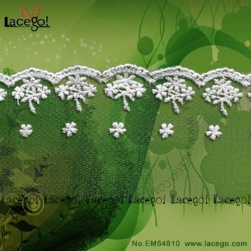 Hot design net embroidery lace trim