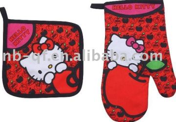 100% cotton printing design oven mitts