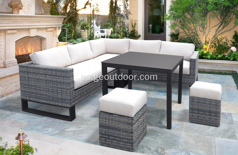 conjunto de sofás de aluminio de mimbre agradable popular conjunto de sofás