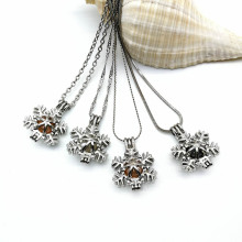 Gift Christmas Pendant Snowflake Pearl Necklace