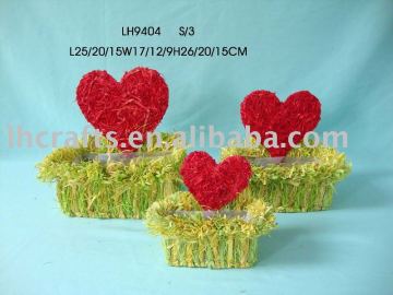 easter heart straw decoration season planter