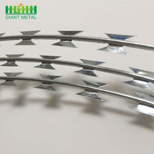 Harga rendah Concertina Galvanized Razor Blade Barbed Wire