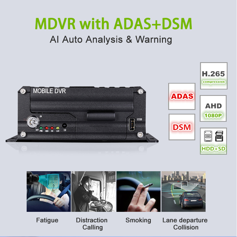 8ch 1080p HDD MDVR Sistem Pemantauan Kendaraan