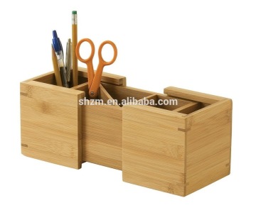 Bamboo desk storage organizer Bamboo Stationery Organizer