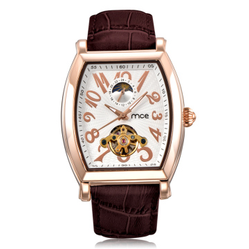 flying tourbillon chronograph leather men watch