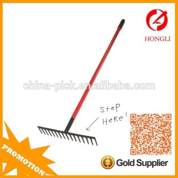 fiberglass handle rake flat rake with spring steel rake tines