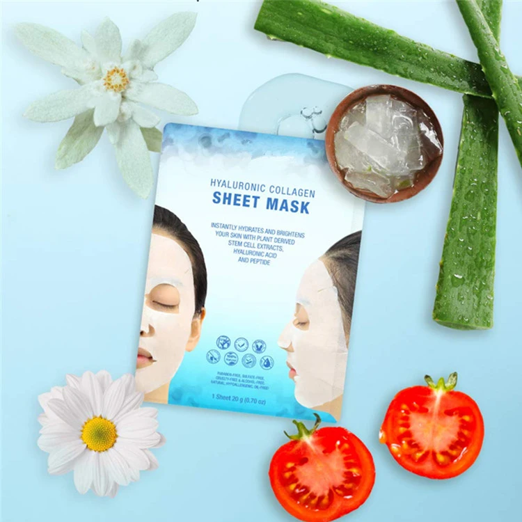 Professional Custom Brightening & Hydrating Collagen Face Sheet Mask with Hyaluronic Acid