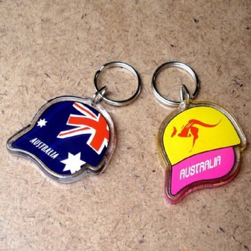 Promotional Acrylic Cap Shaped Keyrings