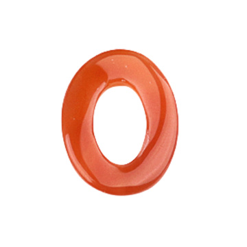 Carnelian Twist 18x23mm QQ Circle & Hollow Oval Pendant Beads