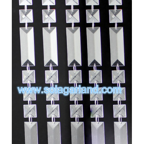 Acryl Crystal Square Diamond Bead Garland-gordijnen voor deur Fancy Haning-kralenkoord