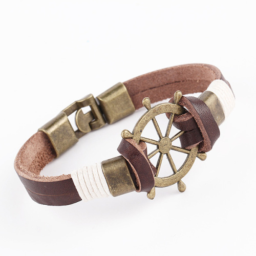 Legierung Charme Leder Armbänder gewickelt Lederarmband Cuff