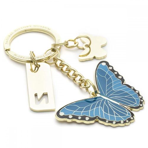 Llavero de metal con forma de mariposa animal personalizado