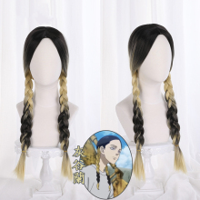 60cm Black Mixed Blonde Braids Wig for Haitani Ran Cosplay from Tokyo Revengers