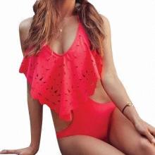 Scarlet Red Eyelet Monokini
