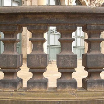 30 years factory carved high quality antique granite baluster stone column for balcony stair bridge