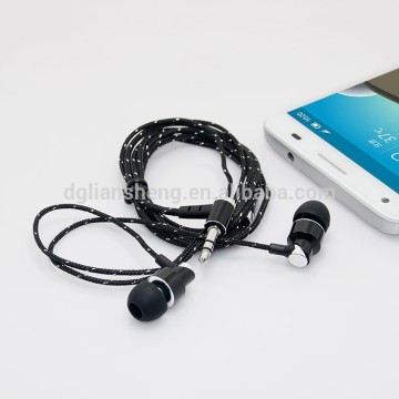 Fashion Braided Round Wire Earbuds Headsets for USA European Market