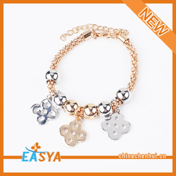 Cute Cross Flowers Pendant Handmade Italian Charm Bracelet