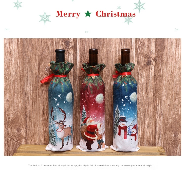 Christmas Decorations Red Wine Set Red Wine Bottle Set New Wine Bottle Set Dining Table Supplies Home Decoration Supplies