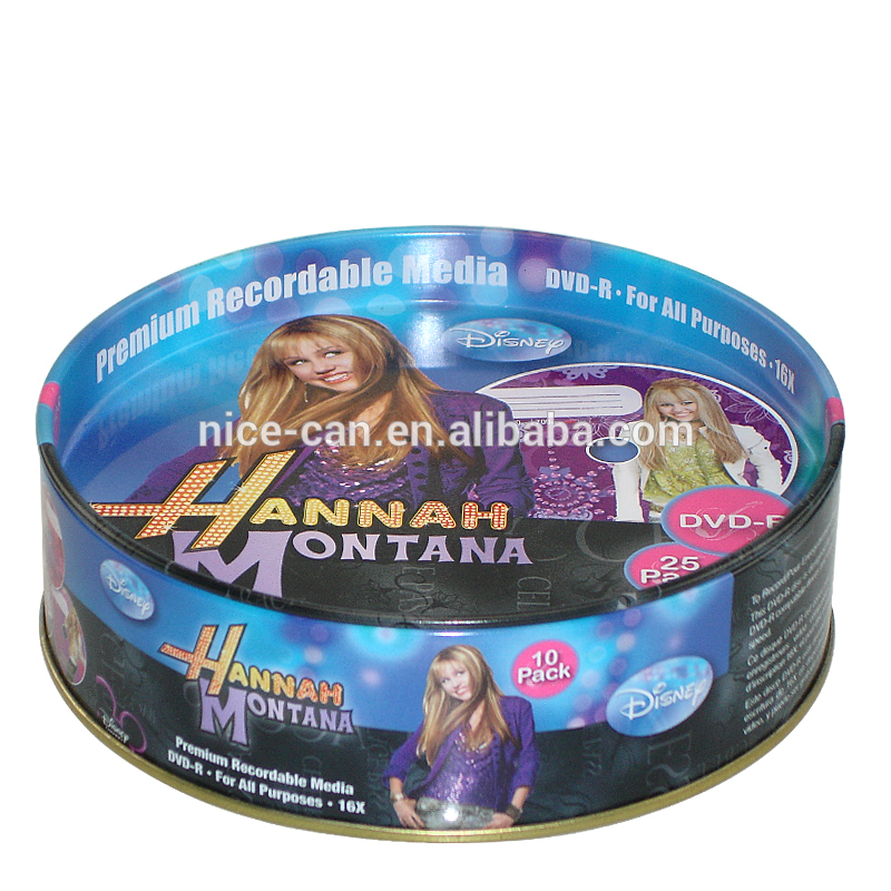 New style Round media tin box CD case & DVD case tin cans