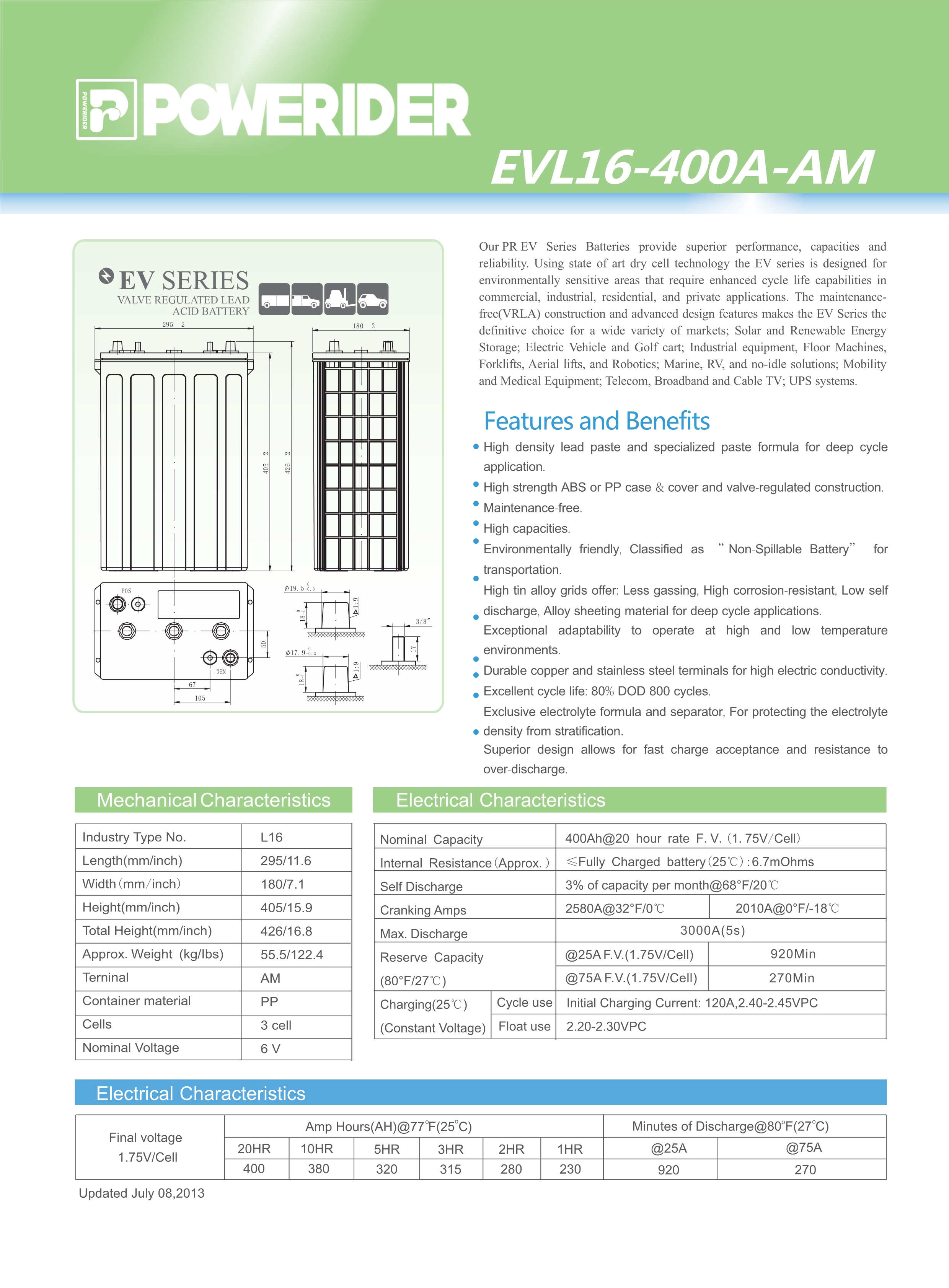 deep cycle Lead acid RV battery