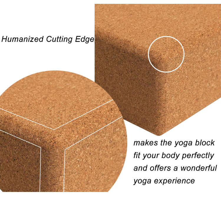 Wholesale 100% Natural Custom Logo Printed Cork Yoga Block and Brick Set for Yoga