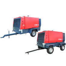 High Power 375 Cfm Diesel Engine Mobile Air Compressor for Construction