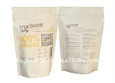 Kraft Paper all foil stand up coffee pouch