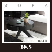 BMS furniture round low black end table for sofa