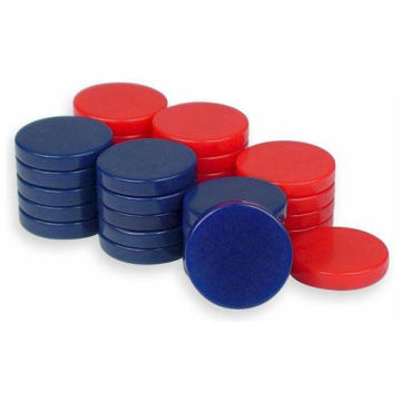 Backgammon checker Red & Blue - 1.25"
