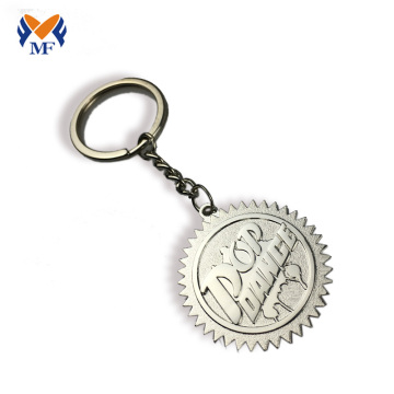 Metal engraving images keyring with chain