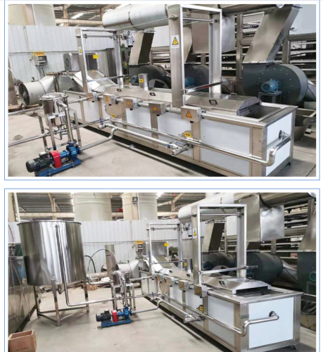 100-1000 kg gasverwarming continu frituurmachine