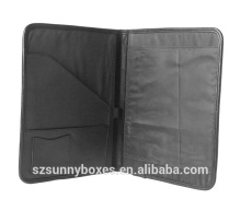 Black PU Leather Note Pad Holder Portfolio Bag