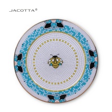Wholesale Blue Gold Charger Plates for Restaurant Wedding Ceramics