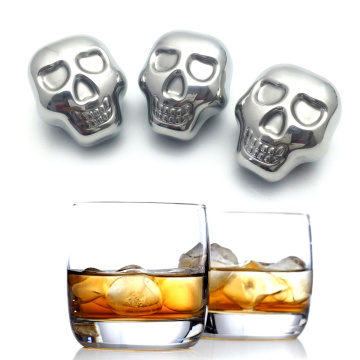 Aço inoxidável Whisky Stone Skull Ice Cube