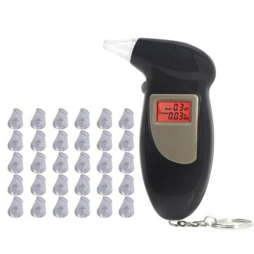 Handheld Backlight Digital Alcohol Tester With 30/10 Pcs Mouthpieces Digital Alcohol Tester Breathalyzer Analyzer Detector