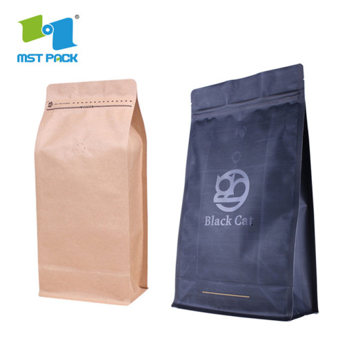 biologicky rozložitelné balení Kraft Paper Obaging ziplock kávové tašky s oknem