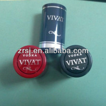 Colored top open vodka bottle cap