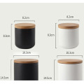 Matte White/Matte Black Ceramic Jar Candles