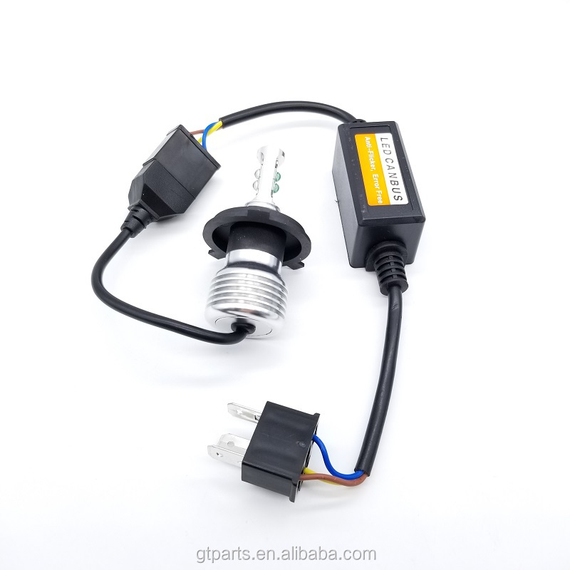 LD4 H4 LED headlight Canbus Anti Flicker Decoder Warning Canceller Error Free Resister Adaptor Plug Wire Harness