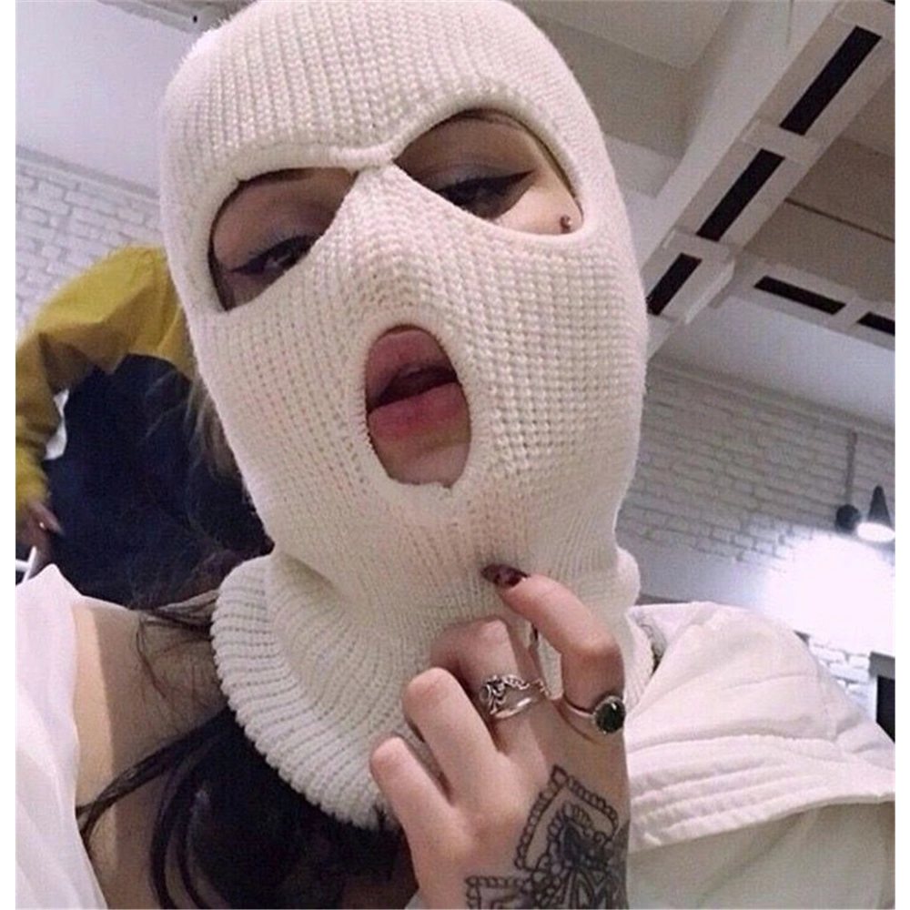 Winter Hot Style Thermal Three Hole Wool Knitted Hat Mask