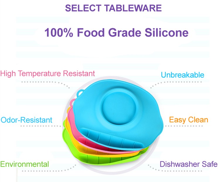 Silicone Suction Bowl Kids Placemat For Baby