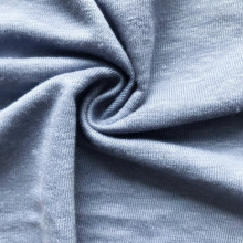 Light blue linen single jersey garment fabric