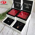 Double flower box necklace or ring for wife