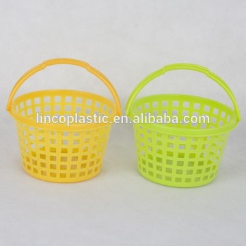 round plastic shopping basket with handle