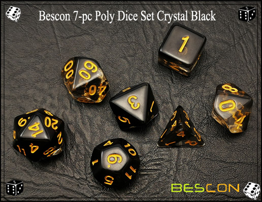 Crystal Black Dice Set-5